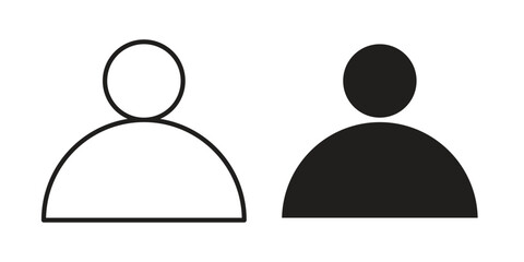 User icons in outline, flat style. Vector EPS