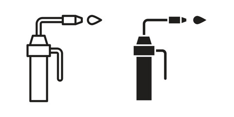 Welding icons in outline, flat style. Vector EPS