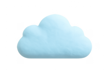 Blue fluffy cloud shape isolated transparent background