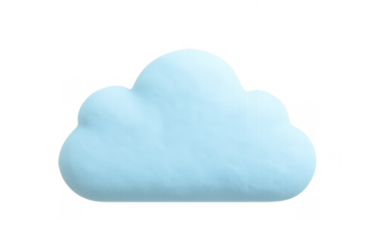 Blue fluffy cloud shape isolated transparent background - Powered by Adobe