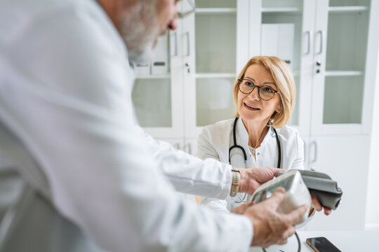 Senior doctors having consultation in a modern medical office