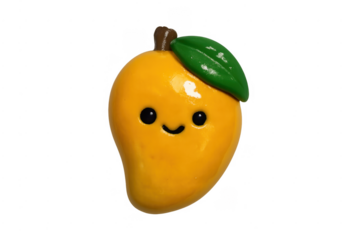 Cute cartoon mango character with smiling face