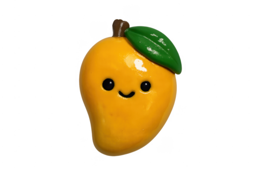 Cute cartoon mango character with smiling face