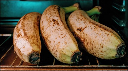 Ripening Bananas Placed in Oven to Enhance Sweetness and Flavor for Baking