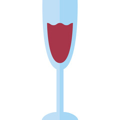 A Clear Glass Stemware Filled With Deep Red Liquid Against A White Background Isolated Vector Illustration