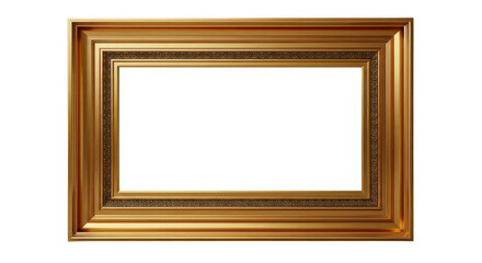 Fototapeta premium Elegant Golden Ornate Picture Frame With Blank White Space