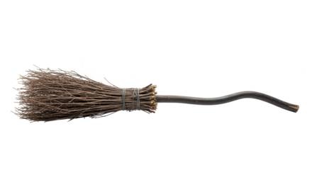 Witchs Broomstick On Black Background For Halloween
