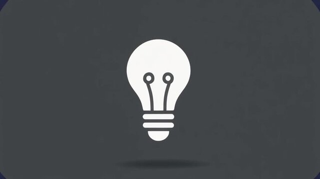 A 2D, minimal icon animation of a key morphing into a lightbulb. This simple, flat-style loop symbolizes "key to success," "solution," or "idea" concepts.