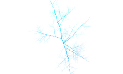 Obraz premium Isolated blue lightning bolt electrical discharge illustration energy concept on white background