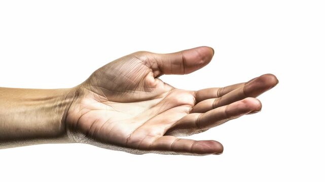 A showing two hands with visible creases and lines, reaching out as if to touch each other or join forces.