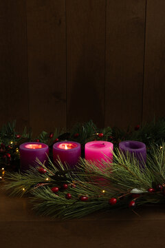 Two advent candles lit for the second week in advent