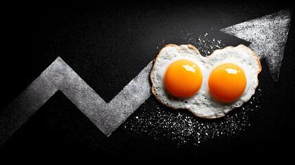 Egg price increasing showing food inflation and cost concept