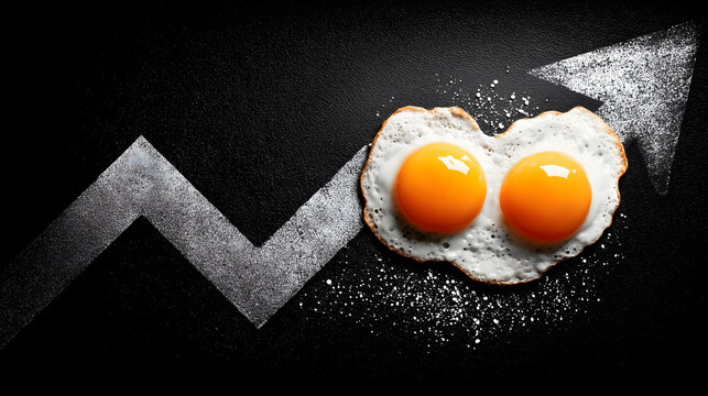 Egg price increasing showing food inflation and cost concept