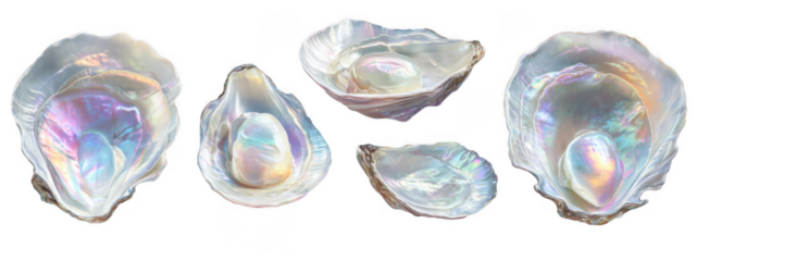 Open and Closed White Shells collection set