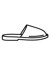 Minimalist Slipper Icon – Simple Outline Vector Graphic