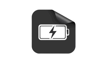 Vector illustration&nbsp;of battery icon with lightning bolt isolated on on a transparent background