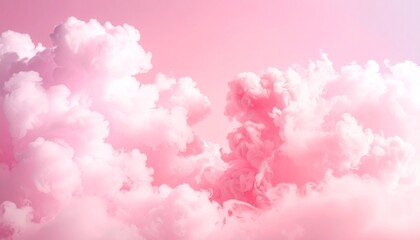 Pink cloudscape of fluffy cotton candy
