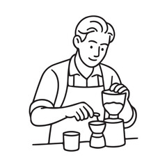 Crafting delicious coffee experiences one cup at a time for that perfect morning ritual, a barista preparing coffee for the modern coffee shop