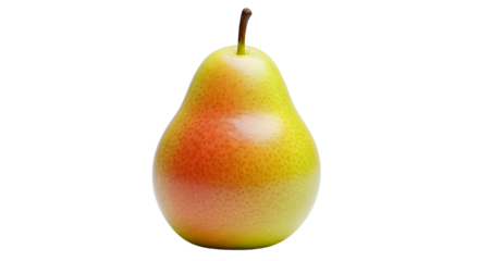 Fresh pear fruit with yellow and red gradient isolated PNG with Transparent Background