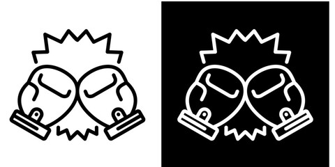 Conflict Icon Set White Style Collection