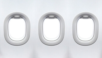 Add your own sky, clouds, or landscapes to these three airplane windows during your next travel adventure or vacation getaway