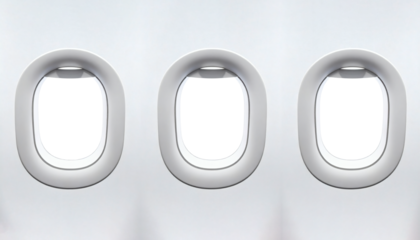Add your own sky, clouds, or landscapes to these three airplane windows during your next travel adventure or vacation getaway