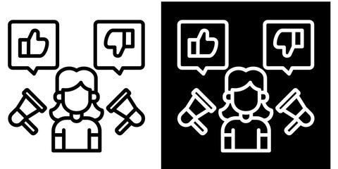 Feedback Icon Set White Style Collection