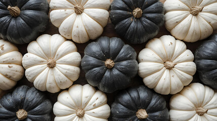 black and white pumpkins background for fall