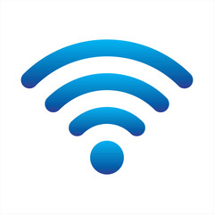 WiFi blue signal icon. Modern wireless internet connection symbol for network, communication, hotspot, and technology design. Trendy flat style vector illustration, EPS 10.