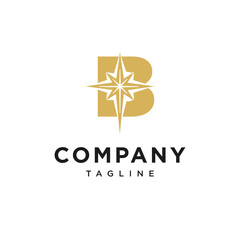 Letter B Star of Bethlehem Logo Icon Vector