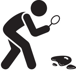 Icon of a person investigating with a magnifying glass