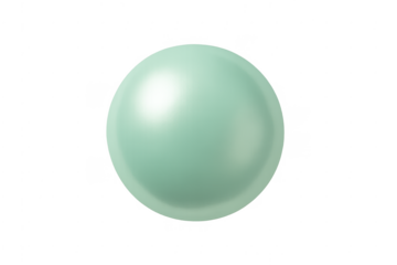 Green glossy sphere 3d rendering with transparent background