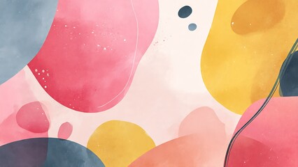 Summer Abstract Shapes Background &mdash; Minimal Design Template
