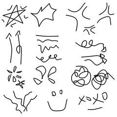 Doodle Sketch Arrows and Abstract Shapes Set