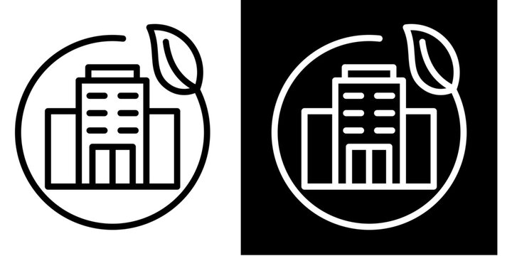 Sustainability Icon Set White Style Collection