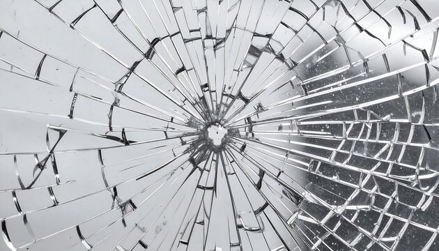 Abstract shattered glass in monochrome symbolizing broken systems