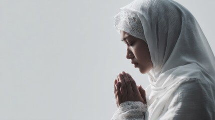 Serene devotion: A muslim woman's quiet moment of prayer and reflection