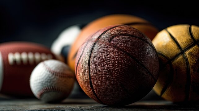 A diverse selection of sporting balls for various athletic activities indoors