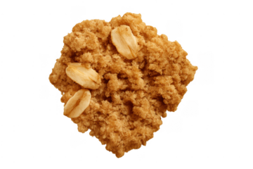 Oatmeal peanut butter cookie on transparent background