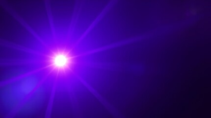Obraz premium Bright violet lens flare: an intense burst of vivid violet and ultraviolet light, representing high energy, technology, and a dark, deep cosmic background.
