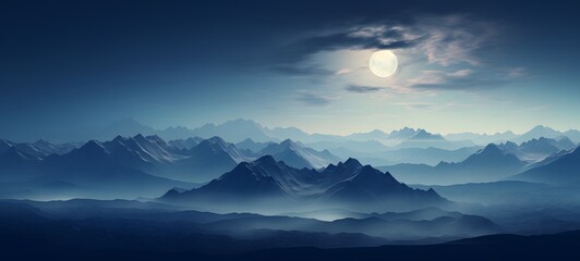 silhouette of Mountain sky ,generative AI