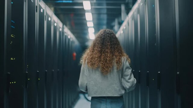 Medium shot of a systems engineer analyzing backup and recovery strategies balancing incremental differential and full backups to create a robust data protection plan.