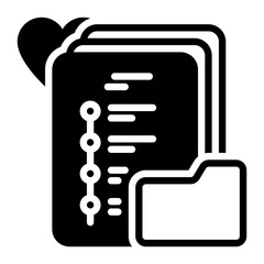 Medical Record icon, glyph icon style