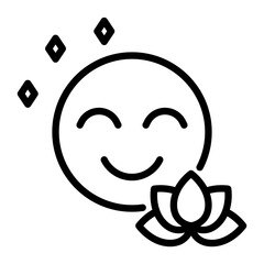 happy icon, line icon style