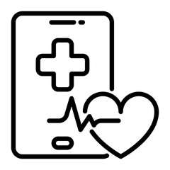 Fototapeta premium Medical App icon, line icon style