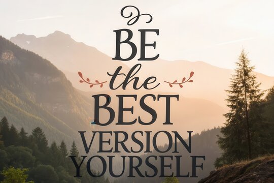 Inspiring text encouraging the best version of yourself