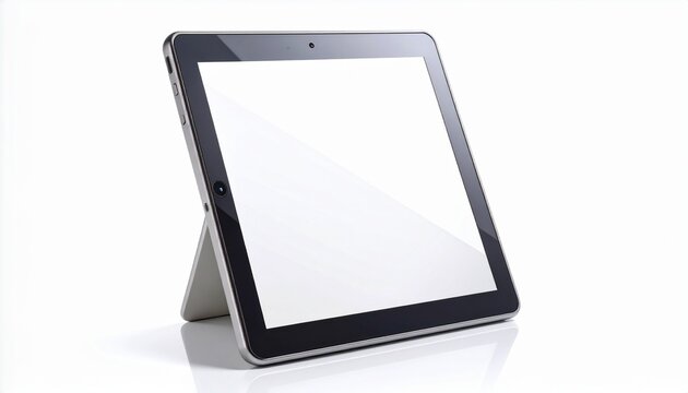 Tablet Device Isolated on White Surface Modern Technology with Blank Screen for Mockup Clean Presentation
