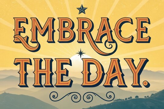 Inspiring text encouraging you to embrace the day