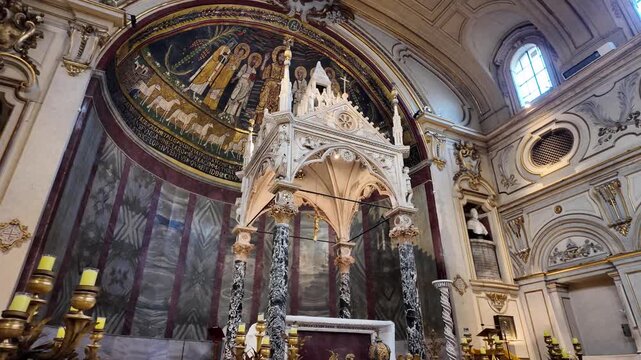 The altar of Santa Cecilia in Trastevere in Rome, Italy