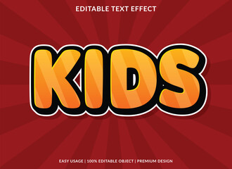 kids text effect 3d style business brand and logo design